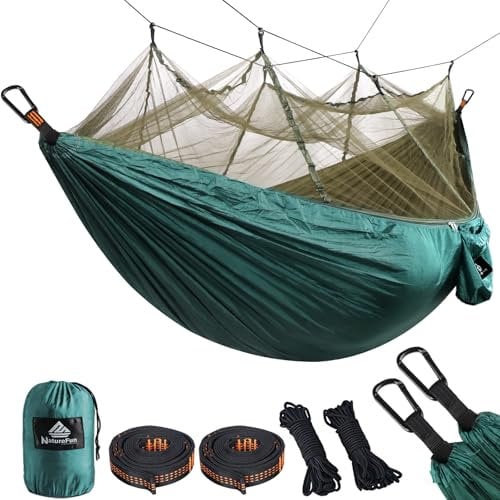 NATUREFUN Mosquitero Hamaca Ligera Viaje y Camping | 300kg de Capacidad de Carga, (275 x 140 cm) Transpirable Nylon de Paracaídas| para Jardín Interior al Aire Libre