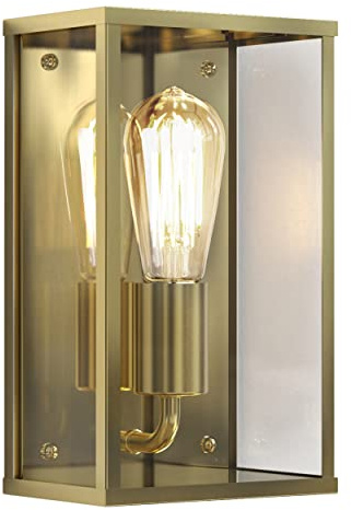 Astro Homefield Dimmable Outdoor Wall Light - IP44 Rated - (Natural Brass), E27/ES Lamp, Designed in Britain - 1095034-3 Years Guarantee