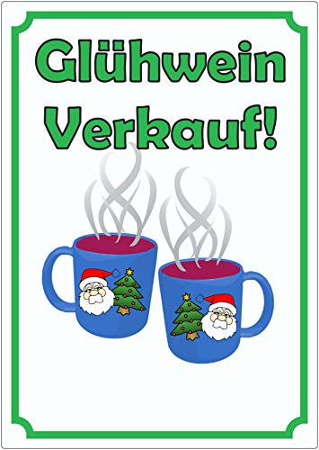 Glühwein Werbeaufkleber Aufkleber Hochkant A3 (297x420mm)