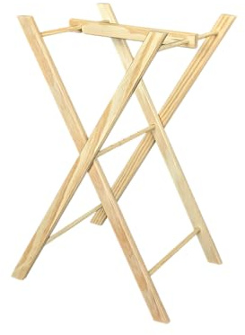 GRECA Patas tijera para bandeja. Plegalbes. En madera de pino macizo natural. Se puede pintar. Medidas (ancho/fondo/alto): 39*32*62 cms