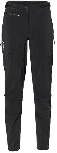 VAUDE Qimsa Softshell Pants II Fahrradhose Damen, Winddichte Softshellhose Damen für Ganzjahres-Biker, Fahrradhose Winter Damen atmungsaktiv & wasserabweisend – in Schwarz, Größe: 46
