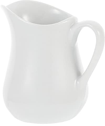 1 Pc Tasse à Lait En Céramique Bec Verseur En Céramique Expresso Wdt Pichet à Boisson En Verre Crémier Avec Anse Pichet De Crème à Vase Tasse Pétillante Italien Blanche