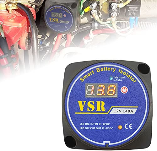 Double séparateur de batterie 12 V 140 A,Mode manuel et automatique,Relais sensible à la tension VSR,Compatible avec les camping-cars, voitures, bateaux,Ne convient pas aux batteries au lithium