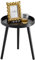APICIZON Black Side Table, Modern Bedside Table Nightstand for Bedroom, Living room, Coffee Tray End Table for Small Space, with Wooden Legs, 38 x 45 cm