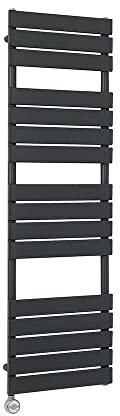 Milano Lustro 800W Anthracite Flat Panel Electric Heated Towel Rail Thermostatic - 1500mm x 450mm