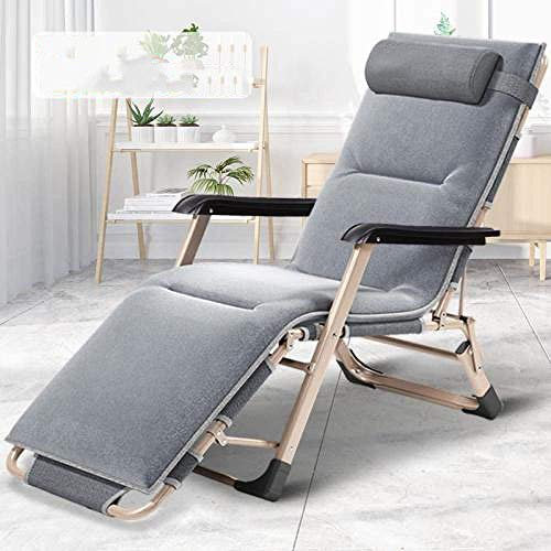 CAPXXIN Verstellbarer Liegestuhl mit Kopfstütze, Klappstuhl, gepolsterter Strandstuhl, Büro-Nickerchenstuhl, Sonnenliegebett für Garten und Outdoor-Camping Needed