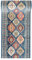 Mazovia Teppich Läufer Flur - Orientalisch Teppichläufer - Kurzflor Flurläufer für Vorzimmer, Schlafzimmer, Küche - ÖKO-TEX Zertifiziert - Meterware - Blau - 100 x 200 cm