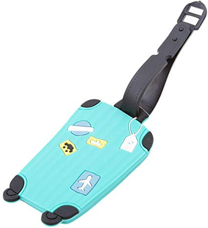Koffer, Motiv Gepäckanhänger für Reisen, ID, Name, Adressetiketten, Koffer, Zubehör, Blau, zuverlässige Qualität