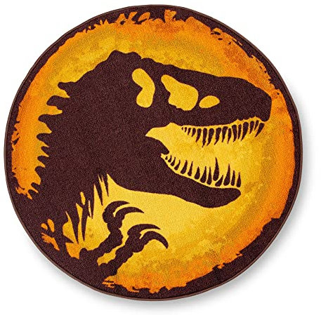 Ukonic Jurassic World Teppich mit Logo, rund, für den Innenbereich, Akzent-Teppiche für Wohnzimmer und Schlafzimmer, 99 cm