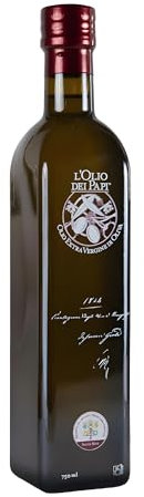 L'Olio dei Papi 100% Italian Extra Virgin Olive Oil, cold extracted, produced from the centuries - old olive groves of the ancient lands of the Popes 0,75 LT (bottle)