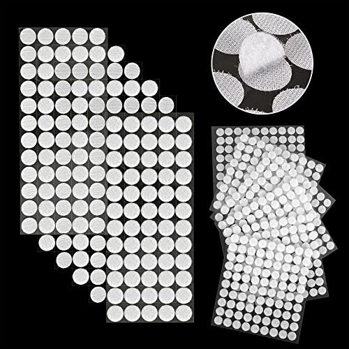 Klettpunkte Selbstklebend 10mm 20mm Self Adhesive Klettband Rund Klebepunkte für DIY Handwerk Haushalt Schule 450 Paar Weiß