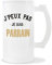 Chope de bière Parrain J'peux pas | Verre à Bière Pinte 50 cl Cadeau famille original et drôle