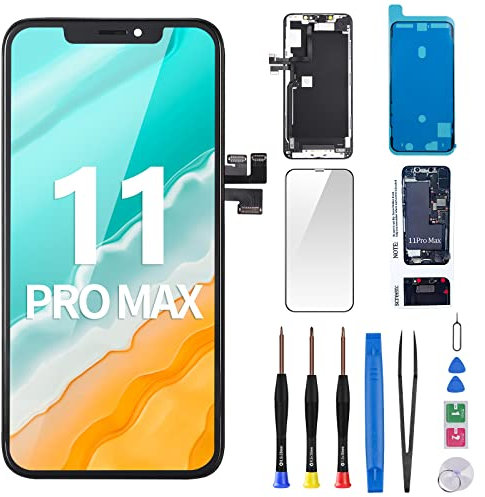 Risidamoy Ersatzdisplay für iPhone 11 Pro Max, 16,5 cm (6,5 Zoll) (Modell A2161, A2220, A2218), LCD-Bildschirm, Ohrlautsprecher, 3D-Touch-Display, Digitizer, Montage, Näherungssensor, Frontglas,