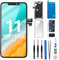 Risidamoy Ersatzdisplay für iPhone 11 Pro Max, 16,5 cm (6,5 Zoll) (Modell A2161, A2220, A2218), LCD-Bildschirm, Ohrlautsprecher, 3D-Touch-Display, Digitizer, Montage, Näherungssensor, Frontglas,