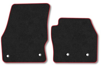 Compatible with Ford Transit Connect (2016-2023) Carpet Car Mats | Red Edge Trim Tailored Fit Floor Mats Full Coverage Protection Accessories Easy Clean Anti Slip Made in the UK