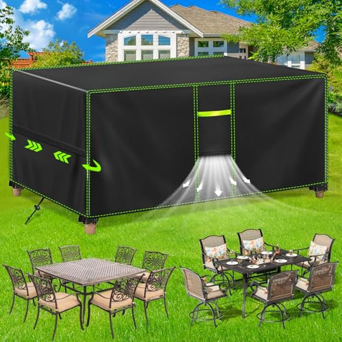 FORTRY Abdeckung Gartenmöbel Wasserdicht, Winterfest Schutzhülle Gartenmöbel, 420D Oxford Plane für Gartentisch Möbelsets Terrassenmöbel, Rechteckig Tischabdeckung Gartenmöbel 170x94x71cm