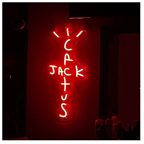 FLEAGE Insegne al Neon Personalizzate Cactus Jack Insegne al Neon, Insegne Luminose a Parete in Acrilico Decorazioni al Neon (Arancio Altezza 40 cm) (Rosso Altezza 40 cm)