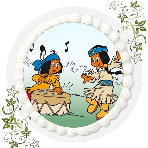 FONDANT Tortenbild, Zuckerbild mit Motiv, Essbares Foto für Torten, Tortenbild, Tortenaufleger Ø 20cm FONDANT Yakari Nr. 3