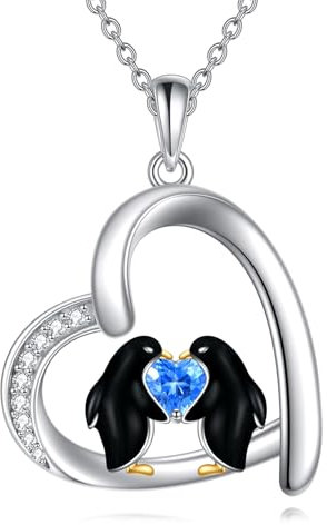YAFEINI Pinguin Kette für Damen 925 Sterling Silber Niedliche Pinguin Anhänger Halskette Pinguin Schmuck Geburtstags Geschenke für Mädchen Schwester (Pinguin Kette)
