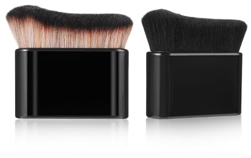 Ambro 2 pièces Pinceaux autobronzants, pinceau de maquillage pour le corps pour auto bronzage grand pinceau pour fond de teint Kabuki mélange de mousse de bronzage pinceau de maquillage sans soleil