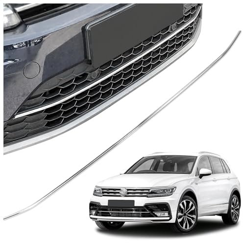 CHROMEMASTER | Kompatibel mit VW Tiguan 2016-2020 | Chromleisten Stoßstange Vorne, untere Zierblende der Frontschürze, Rostfreier Stahl Poliert | Neues, Attraktives Erscheinungsbild des Fahrzeugs