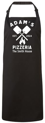 Personalised Pizza Apron Pizza Oven Apron Barbecue Apron Unisex Cooking Apron (Black)