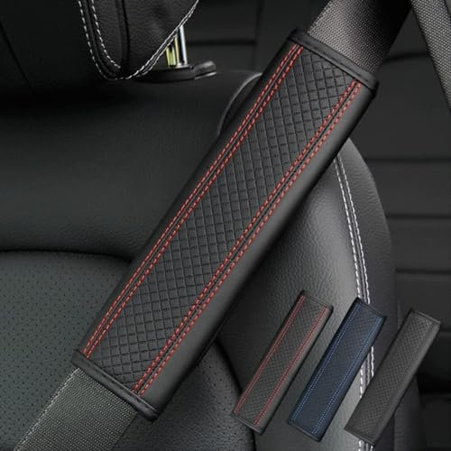 YYBCDSA 2 Stück Auto Sicherheitsgurt Gurtpolster, für VW for Golf 7 for GTI for Golf R MK7 Gurtpolster,Leder Sicherheitsgurtbezug Schulterschoner,Auto-Innenzubehör,C