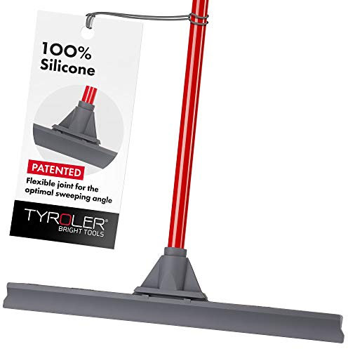 Tyroler Wet Room Floor Squeegee Heavy Duty | 45cm Head 100% Silicone | 4-Part 140cm Long Handle Squeegee | Perfect Bathroom & Shower Squeegees | Ideal for Any Surface | Squeegees Mop for Floors