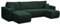 VENASI MÖBEL Ecksofa mit Schlaffunktion und Bettkasten Luna U-Form Sofa Eckcouch Schlafsofa (Grün)