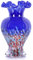 Blaue mundgeblasene Glasvase, einzigartige blau-rote Kunstdekor, bunte Vasen, undurchsichtige Glasvase für Heimdekoration, Esstisch, Tafelaufsatz, Wohnzimmer, Eingangsbereich, Küche (blau-rot)