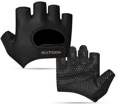 KUTOOK Fitnesshandschuhe Herren Handschuhe Fitness Gym Damen Kraftsport Krafttraining Handschuhe Trainingshandschuhe Schwarz S