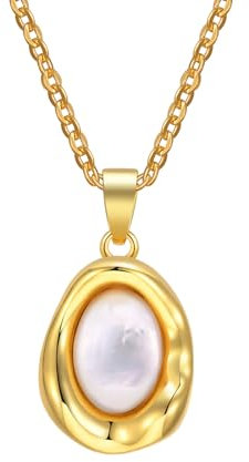 LHJHZDJC Halskette Mode Halskette für Frauen und Mädchen Goldkette Opal Anhänger Punk geometrischer Schmuck Geschenk Geschenk