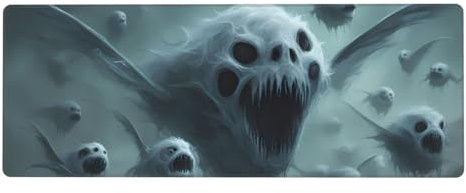 YYHWHJDE Grande tappetino per mouse da gioco in gomma oversize 70 x 30 cm adatto per desktop, laptop, PC fantasma sciame immagine