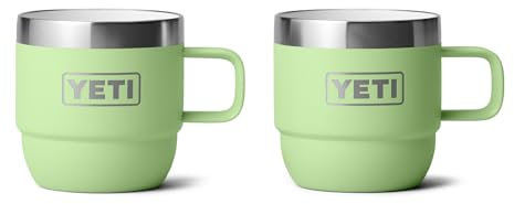 YETI Rambler Espresso Mug, Vacuum Insulated Stainless Steel Stackable Mug, Key Lime, 2 Pack 6 oz (177 ml)