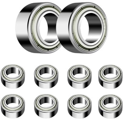 ANGEEK 10 Stück 689 ZZ Kugellager 9 mm x 17 mm x 5 mm,Vorgeschmiert,Doppeldichtung, 689ZZ Rillenkugellager