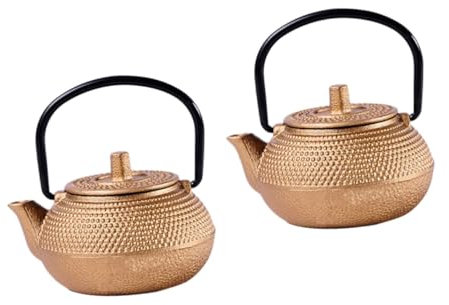 Garneck 2st Aus Gusseisen Porzellan Klein Wasserkocher Ornamente Aus Steinzeug Teekannen Dekorativ Kaffeetasse Schmuck Japanische Teekannen Kaffeekessel Antik Fu