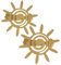 Embrasses, Pinces à Rideaux Décoration en Métal, Modèle Soleil, Couleur Or Mat, 2 Pièces