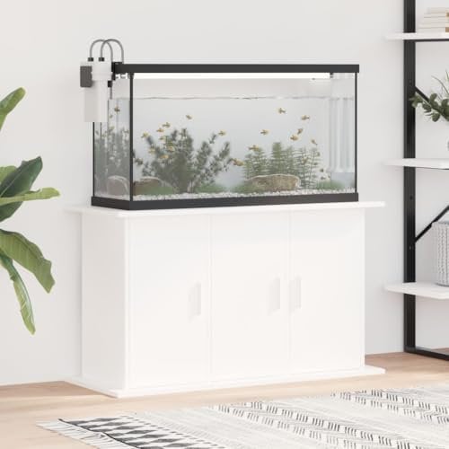 Rantry Aquariumständer Aquarium Unterschrank Aquarien Schrank, Aquarium Tisch mit Stabiler Oberplatte, Aquariumschrank für Sicheren Stand Weiß 101x41x58 cm Holzwerkstoff