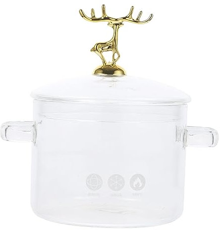 SHOWERORO Glastopf Aus Borosilikatglas Mit Deckel Hitzebeständig Und Kältebeständig Kochtopf Für Küche Und Zuhause Vielseitig Einsetzbar Für Suppen Gemüse Und Nudeln