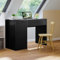Bellamio Livny Schreibtisch schwarz geriffelt mit 5 Schubladen – Schminktisch ohne Spiegel – White Desk with Drawers 75x53x110 cm – Jugendschreibtisch - Bürotisch mit Schubladen beidseitig montierbar
