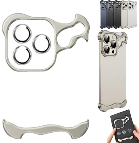 Arc Case for iPhone 16 Pro Max, Arc Designed for iPhone 16 Pro Max Phone Case 2024, Minimalist Protective Shock Absorption Aerospace Grade Aluminum Shells, Elastomer Inlays Easy Fit (15,Grey)