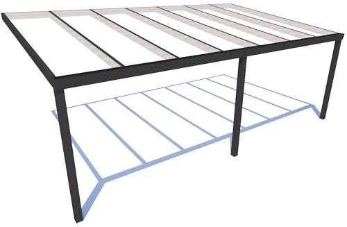 Schweng Terrassenüberdachung S350 in Anthrazit mit Polycarbonat in klar oder milchig, 706 x 355 cm