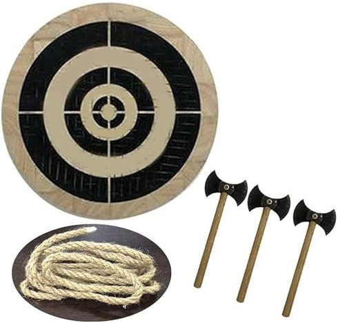 OUHKDM Wooden Pendant Dart Board, Wooden Tomahawk Targets Target Set, Axe Throwing Wooden Target, Dart Board Sign Tossing, Safe Dart Game Toy for Use Game Room, Dormitory, Or Party
