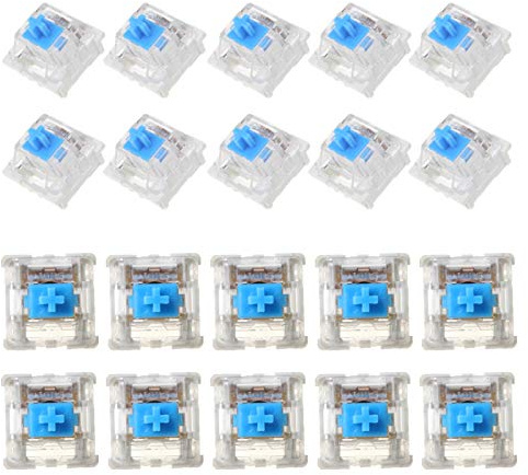 Test Mechanische Tastatur, 3-polig, blauer Schalter für MX-Tastatur, 60 g, montiert auf PCB, 10 Stück