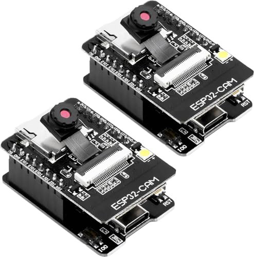 diymore 2 Stücke für ESP32 USB-C für ESP32 CAM Entwicklungsplatine,CH340 WLAN/Bluetooth Modul,8MB für ESP32-CAM-MB DC 5V Dual-Core-Entwicklungsplatine mit Kamera Modul