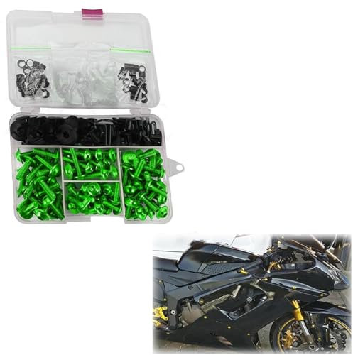 OKDJX Bolzenschraube Motorrad Komplette Verkleidung Clips Muttern Schrauben Kit Für SYM CRUISYM 150 180 Für Joyride 125 200 Jet 14 Jet X Für JOYMAX Z 125/250/300 Für MAXSYM 400i 600i(Green)