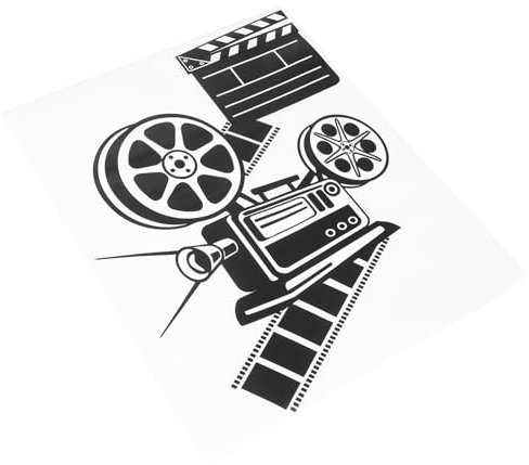 DIYEAH 1 Blatt Wandtattoo Kino Wandaufkleber Film Aufkleber Für Den Kinoraum Kino Aufkleber Kinoaufkleber Für Zu Hause Dekorativer Kinoaufkleber Aufkleber Pvc Black