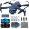 Drone Con 2 Cámaras 1080P HD Ajuste Eléctrico 90°Dron FPV,luces LED Azules Plegable Ligero Control Remoto Posicionamiento óptico Giro 3D,Batería Modular,para Adultos/Principiantes