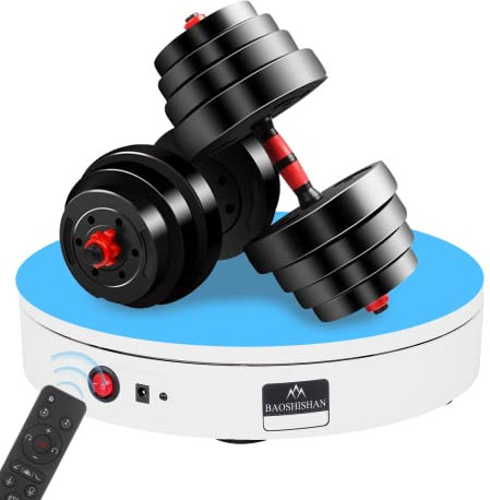 BAOSHISHAN Elektrischer Drehscheibe 30cm Durchmesser mit Fernbedienung für Fotografie, Weiß