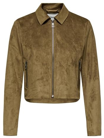 ONLY Damen Onltulip Faux Suede Zip Jacket Otw Onltulip Faux Suede Zip Jacket Otw (1er Pack)